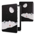 kwmobile Case Compatible with Amazon Kindle Paperwhite 11. Generation 2021 Case - eReader Cover - Starry Sky Poppy White/Red/Black