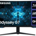 Samsung Odyssey G7 LC27G75TQSRXXU 27" 1000R Curved Gaming Monitor - 240Hz, 1ms, 1440p QHD, Gsync, QLED, HDR600, HDMI, Displayport, USB