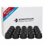 SONICFOAM Memory Foam Earbud Tips - Premium Noise Isolation, Replacement Foam Earphone Tips, 20 Pack for in Ear Headphone Earbuds (SF2 Medium, Bl