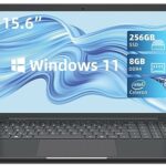 SGIN Laptop Windows 11, 15.6" HD Laptop 8GB RAM 256GB SSD Storage, Celeron Quad-Core Processor(Up to 2.8GHz), Full Size Keyboard, 2xUSB 3.0, Dual