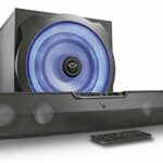 Trust Gaming GXT 668 Tytan 2.1 Soundbar Speaker System with Subwoofer for PC, PS4 and Xbox One, LED Illuminated, 120 W, UK Plug , Black/Blue