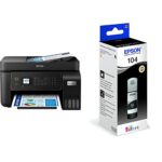 Epson EcoTank ET-4800 Print/Scan/Copy Wi-Fi Ink Tank Printer, With Up To 3 Years Worth Of Ink Included & Epson EcoTank 104 Black Genuine Ink Bott