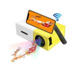 Mini Projector,Portable Projector for Kids Gift,Small Outdoor LED Video Projectors for Bedroom Movie with HDMI USB TV and Remote Control (5.7 inc