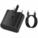45W PD Charging Plug Adapter Mains Wall 3 Pin Super Fast Charge And Cable USB C Type C Charger For Samsung Galaxy a14 5G a13 s23 ultra S22 FE S21