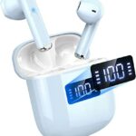 Wireless Earbuds, Bluetooth 5.3 Headphones with ENC Noise Cancelling Microphone, Wireless Headphones In Ear Mini HiFi Stereo Sound, LED Display W