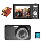 Digital Camera, Vlogging Camera Compact Camera HD 2.7K 48MP with 32G SD Card 16X Digital Zoom, Portable Mini Camera for Photography Beginners, Ki