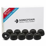 SONICFOAM Memory Foam Earbud Tips - Premium Noise Isolation, Replacement Foam Ear Tips, 10 Pack for Airpods Pro (SFAIR Medium, Black)