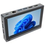 Mini PC Windows 11, for Intel J4125 (up to 2.7GHz) 8GB RAM 128GB SSD Mini Computer, Gigabit Ethernet, 5.5 inch Touchscreen, Dual WiFi, BT 5.2, Mi