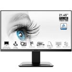 MSI PRO MP223 22.3 Inch Monitor, Full HD (1920 x 1080), 100Hz, VA, 4ms, FreeSync, HDMI, VGA, Anti-Glare, Anti-Flicker, Less Blue light, TÜV Certi