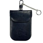 Winmex Faraday Pouch for Car Keys - Large, Blue | Signal Blocking Anti Theft RFID Protection for Keyless Entry Keys | PU Leather Case with Keyrin
