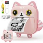 Selvim Instant Print Digital Camera for Kids, 2.4 Inch Screen Selfie Kids Camera No Ink, 40MP 1080P HD Video Camera with 32GB TF Card, Toddler Ca