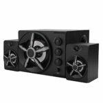 ciciglow Desktop Notebook Subwoofer, Stereo Subwoofer Speaker, Wooden Cavity, Two 3-inch High-frequency Units, with 7 Colorful Breathing Lights