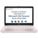 HP Stream 11-ak0008na 11.6 Inch Laptop (Rose Pink) (Intel Celeron N4000, 2 GB RAM, 32 GB eMMC, Office 365 and 1 TB OneDrive Cloud Storage, 1 Year