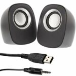 Loops Quality Black 2.0 Laptop Stereo Speaker System | PC/Computer Surround Sound | Powered By USB with 3.5mm AUX Headphone Connection | Active M