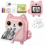 Instant Print Camera for Kids, Potuem Kids Camera Instant Print with 1080P 2.4 Inch Screen 10X Zoom Zero Ink Print Paper & 32G Card for Selfie Ph