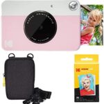 KODAK Printomatic Instant Camera (Pink) Basic Bundle + Zink Paper (20 Sheets) + Deluxe Case