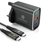 30W USB C Charger Fast Charger Plug with 100W Fast Charging Type C Cable 2M, PD QC Wall Power Adapter UK for iPhone 14 Pro Max/13/12 iPad Air/Min