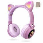 PowerLocus Wireless Bluetooth Headphones for Kids, Kid Headphone Over-Ear with LED Lights, Foldable Headphones with Microphone,Volume Limited,Wir