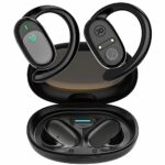 SUUWEE Wireless Earbuds Bluetooth Earphones, Bone-conduction Running Headphones Over-Ear Headphones with Flexible Earhooks, Built in Noise Cancel