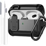 Airpods 3rd Generation Case Cover Men Lock with Cleaning Kit, OTOPO Protective Cover with Cleaning Pen Compatible with Apple Airpod 3rd Gen Case,