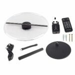 Holographic Projector Fan, Multiple Media Format 256 LED Lamp Beads APP Operation 3D Holographic Fan Projector 30cm for Exhibition Halls (UK Plug