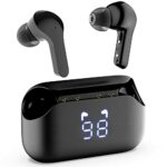PocBuds Wireless Earbuds, Bluetooth 5.3 Headphones with ENC Mic, 2023 Earpods 40H Deep Base Wireless Earphones IP5 Waterproof, LED Display USB-C