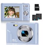 Sevenat Digital Camera Autofocus with 32G Memory Card FHD 1080P 48MP 16X Digital Zoom Easy to Use Portable Compact Cameras for Photography for Ki