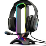 G-LAB K-Stand RADON Gaming Headset Stand - RGB Backlight, USB HUB 2 x 2.0, Anti-Slip Base - Universal Stand for PC PS4 Xbox One Nintendo Switch G