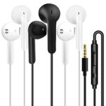 3 Pack Earphones Wired In-Ear Headphones Wired Earbuds 3.5mm Jack Noise Isolating Headset With Microphone remote contro Noise Isolating Compatibl