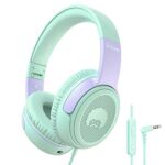 Rockpapa Share 1 Kids Headphones, Wired Headphones with Microphone, 85/94dB Volume Limited, Sharing Function, Foldable, Adjustable, Childrens Hea