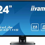iiyama X2481HS-B 24 Inch VA LCD with slim bezel, 6ms, Full HD 1920x1080, 250 cd/m² Brightness, 1x HDMI,1 x DVI, 1 x VGA, 2 x 2W Speakers