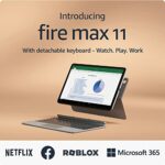 Introducing Amazon Fire Max 11 tablet and Keyboard Case bundle, power, fun and productivity, octa-core processor, 4 GB RAM, 14-hr battery life, 1