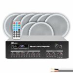 Power Dynamics 8x Speakers Bluetooth Amplifier 100V Restaurant Pub Background Music System