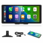 Wireless Apple Carplay & Android Auto Portable Car Stereo,Rimoody 10.36 Inch Touch Screen Portable Car Radio Receiver with FM Transmitter Mirror