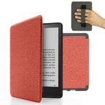 MyGadget Cover compatible with Kindle Paperwhite 11th Generation from 2021 Magnetic Flip Case - Bookstyle Protector with Elastic Hand Strap - Pin