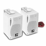 E-Audio B416 Wall Mount Speakers with Brackets Background Music Home Hi-FI Stereo PA 3 Inch 3-Way 80w White
