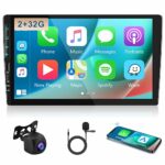 2G+32G Double Din Car Radio Android Car Stereo with Wireless Apple Carplay, Rimoody 9 Inch Touch Screen with GPS Navigation Bluetooth FM HiFi WiF