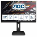 AOC 24P1 - 24 Inch FHD Monitor, 60Hz, 5ms, IPS, Speakers, Height Adjust, USB Hub, Flicker Free (1920x1080 @ 60Hz, 5ms, IPS, 250cd/m², HDMI/VGA/DV