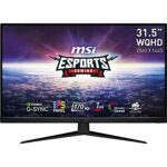 MSI G321Q 2K IPS Gaming Monitor - 31.5 Inch, 16:9 WQHD (2560 x 1440), IPS, 1ms, 170 Hz, HDR, G-Sync Compatible, DisplayPort, HDMI, Anti-Flicker,
