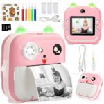 Instant Print Camera for Kids, 2.4 Inch Children's Digital Camera with Dual Lens, Kids Creative Print Camera, 1080P FHD Video Toddler Selfie Came