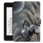 Case Compatible With Kindle Paperwhite Case-(10. Gen - 2018) Released Ebook Reader Covers,Smart Accessories Pu Leather Kindle Covers-Crescent Moo