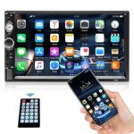 CAMECHO Double Din 7 Inch Touch Screen Bluetooth Car Stereo with Backup Camera Support FM Radio Android Phone Mirror Link USB/TF/AUX+ Metal Frame