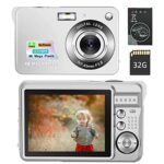 4K 48MP Compact Digital Camera, Vlogging Camera with 32GB Micro SD Card. 8X Digital Zoom Video Camera, 2.7" TFT Screen Photo Camera with Face-Det