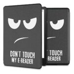 kwmobile Case Compatible with Amazon Kindle Paperwhite 11. Generation 2021 Case - eReader Cover - Don't Touch My E-Reader White/Black