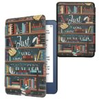 kwmobile Case Compatible with Amazon Kindle (2022) Case - eReader Cover - Library Motto Multicolor