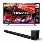 Hisense 55E7HQTUK QLED Gaming Series 55-inch 4K UHD Dolby Vision HDR Smart TV with YouTube & HS214 2.1Ch All- In-One 108W Soundbar with Built-In