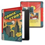 kwmobile Case Compatible with Amazon Kindle Oasis 10. Generation Case - eReader Cover - Comic Story Red/Blue/Yellow
