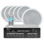 Power Dynamics 6 Speakers Bluetooth Amplifier 100V LIne Cafe Bar Audio Install Music System