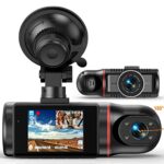 Dual Dash Cam Front and Inside 1080P FHD Car Camera 170° Wide Angle Angle Dashboard Camera 2 Inch LCD Screen Dashcam for Car with Night Vision Mo
