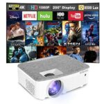 Projector, Portable Video Projector 1080P Native 4K Supported Mini Projectors 8500 Lumens 200''Display for TV Stick, Home Theatre, Android/iOS, 3